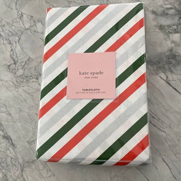 NWT Kate spade diagonal stripe table cloth